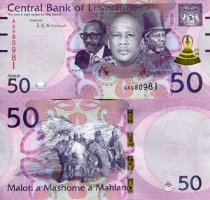 Lesotho 50 Maloti 2021 r. UNC