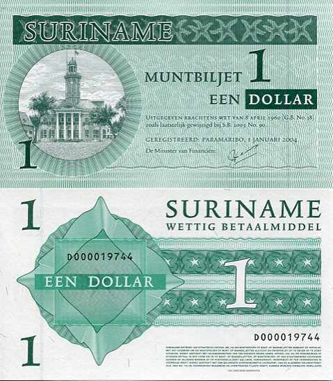 Surinam 1 Dollar 2004 r. UNC