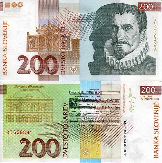 Słowenia 200 Tolarjev 2004 r. UNC