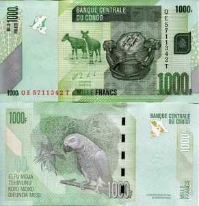 Kongo 1000 Fracs 2020 r. UNC