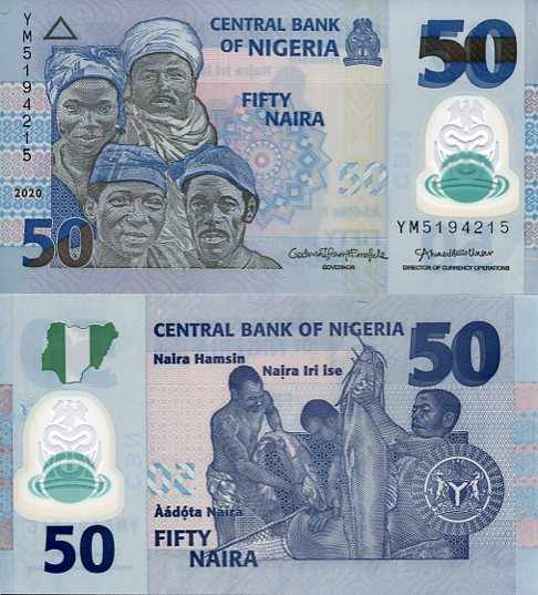 Nigeria 50 Naira 2021 r. Polimer UNC Zdjęcie przykładowe