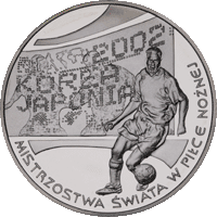 10 zł Ag Mistrzostwa Świata w Piłce Nożnej 2002 Korea/Japonia