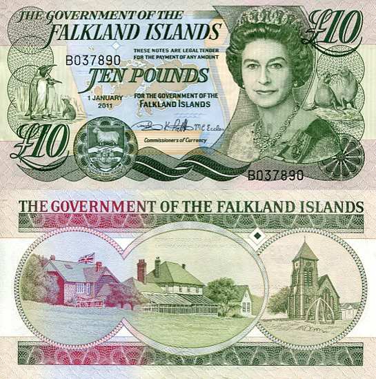 Falklandy 10 Funtów 2011 r. UNC