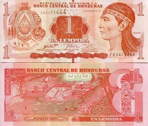 Honduras 1 lempira 2014 r. UNC