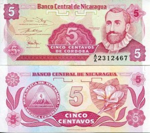 Nikaragua 5 Centavos 1991 r. UNC