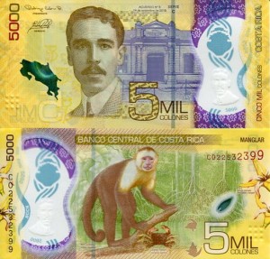 Kostaryka 5000 Colones 2018 r. Polimer UNC