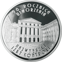 10 zł Ag 90. rocznica utworzenia Najwyższej Izby Kontroli