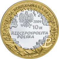 10 zł Ag 65. rocznica Powstania Warszawskiego – poeci warszawscy Krzysztof Kamil Baczyński