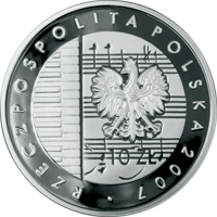 10 zł Ag  125. rocznica urodzin Karola Szymanowskiego