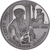 10 zł Ag 500. rocznica urodzin Jana Łaskiego 1999 r.