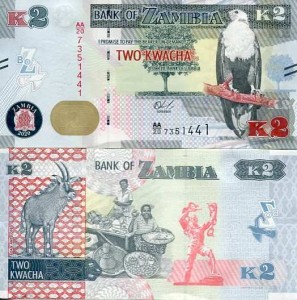 Zambia 2 Kwacha 2020 r. UNC