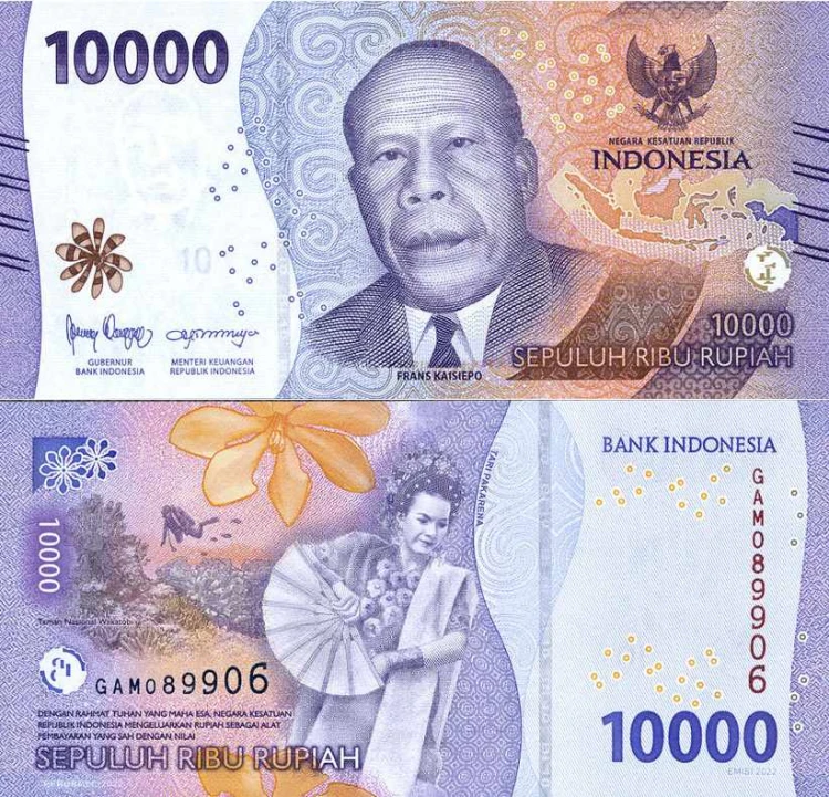 Indonezja 10000 Rupiah 2022 r. UNC