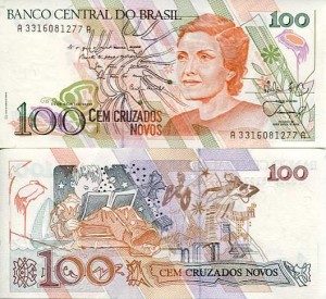 Brazylia 100 Cruzados Novos 1990 r. UNC