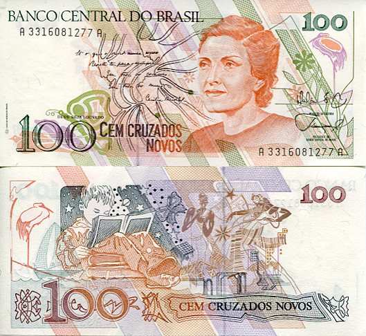 Brazylia 100 Cruzados Novos 1990 r. UNC