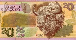 Banknot testowy PWPW Polskie Żubry Przód