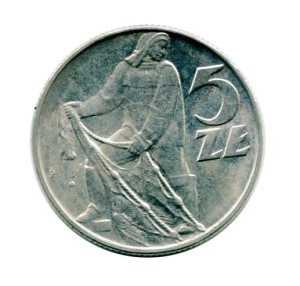 Polska 5 Złotych Rybak 1974 r.