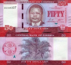Liberia 50 Dollars 2022 r. UNC