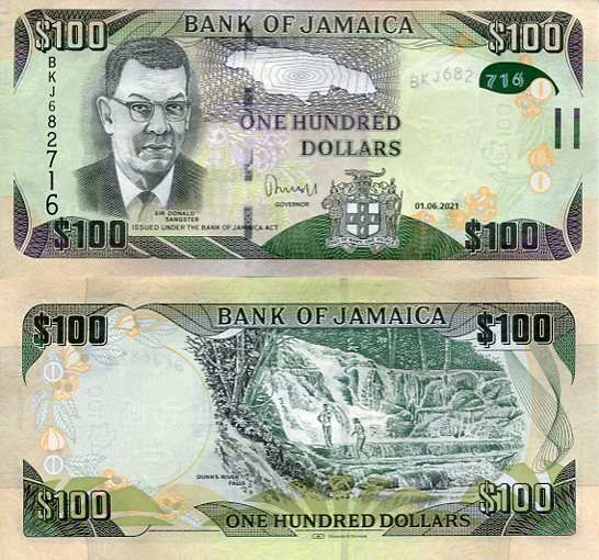 Jamajka 100 Dolarów 2021 r. UNC