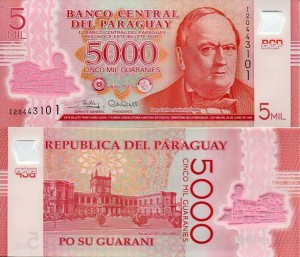 Paragwaj 5000 Guaranies 2022 r. Polimer UNC