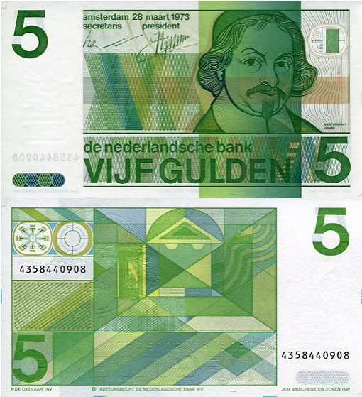 Holandia 5 Gulden 1973 r. UNC
