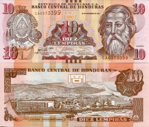 Honduras 10 Lempiras 2022 r. UNC