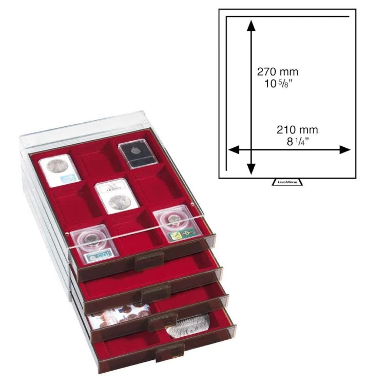 Kaseta MB CAPS XL 1 Leuchtturm Przykładowe ułożenie na sobie