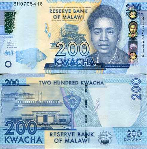 Malawi 200 Kwacha 2020 r. UNC