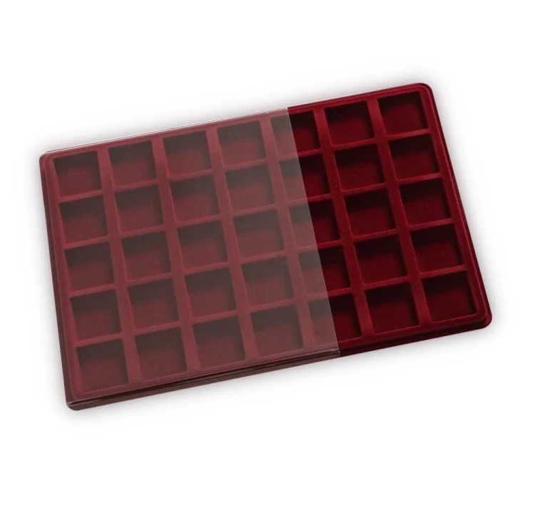 Kuferek aluminiowy na monety paleta na 35 monet