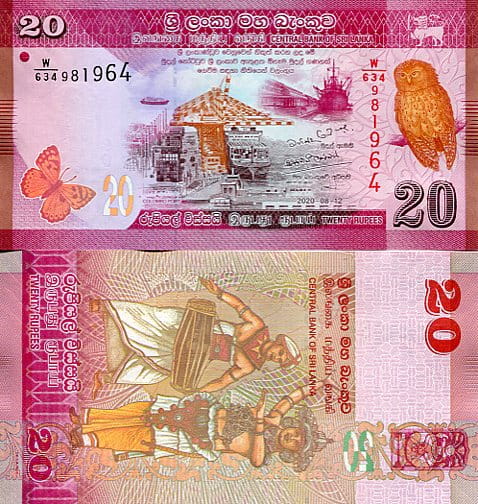 Sri Lanka 20 Rupees 2022 r. UNC
