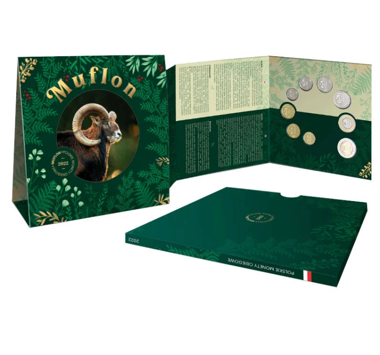 Menniczy zestaw monet obiegowych w etui 2022 r. Muflon