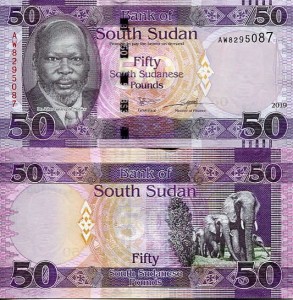 Sudan Południowy 50 Pound 2019 r. UNC