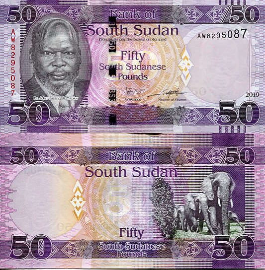 Sudan Południowy 50 Pound 2019 r. UNC