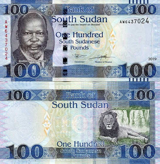 Sudan Południowy 100 Pound 2019 r. UNC