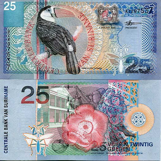 Surinam 25 Gulden 2000 r. UNC