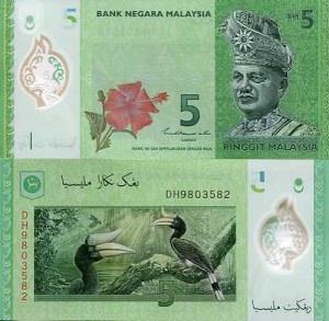 Malezja 5 Ringgit 2018 r. Polimer UNC