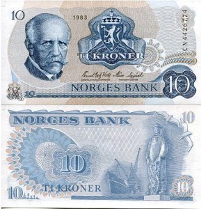 Norwegia 10 Koron 1977 r. UNC