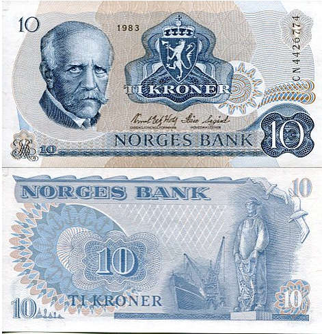Norwegia 10 Koron 1977 r. UNC