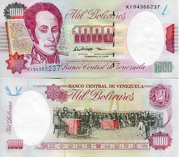 Wenezuela 1000 Bolivares 1998 r. UNC