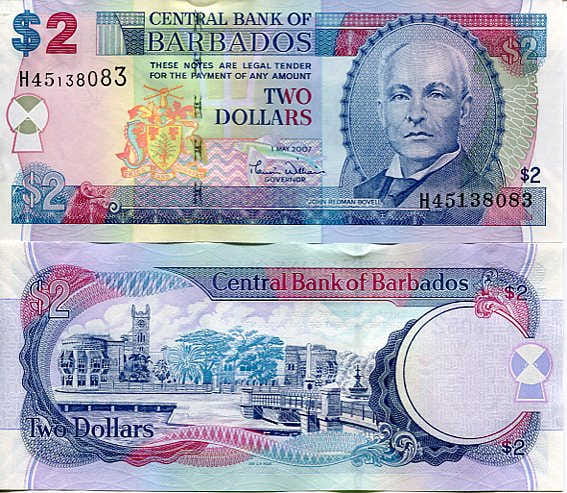 Barbados 2 Dollars 2007 r. UNC