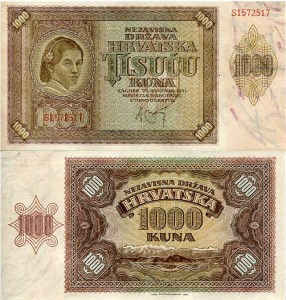 Chorwacja 1000 Kuna 1941 r. UNC