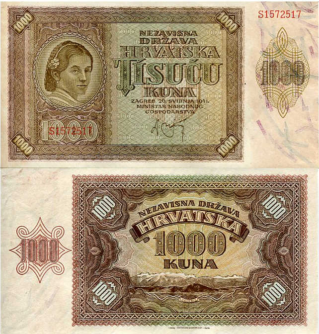 Chorwacja 1000 Kuna 1941 r. UNC