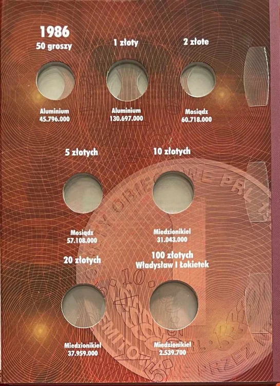Album na monety obiegowe PRL 1986 - 1990 r. VI Tom Strona 1