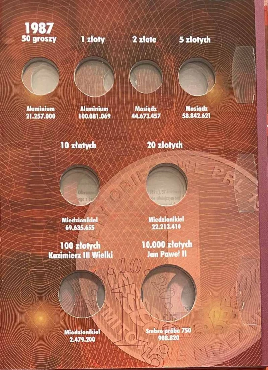 Album na monety obiegowe PRL 1986 - 1990 r. VI Tom Strona 2