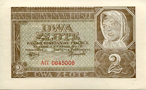Banknot 2 zł 1941 r.