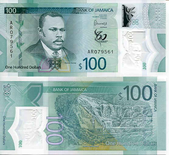 Jamajka 100 Dolarów 2022 r. Polimer UNC