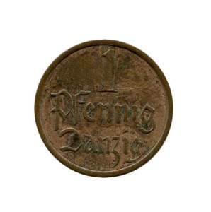 Wolne Miasto Gdańsk 1 Pfennig 1937 r.