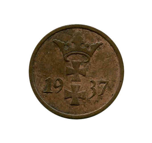 Wolne Miasto Gdańsk 1 Pfennig 1937 r.