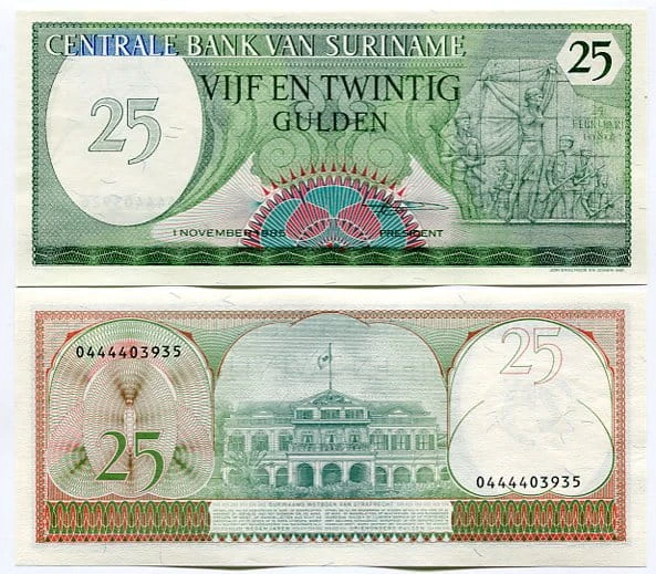 Surinam 25 Gulden 1985 r. UNC