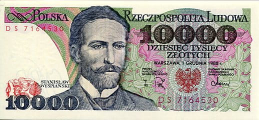 Banknot Polska 10 000 Złotych 1988 r.