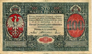 Banknot Polska 100 Marek Polskich 1916 r. "jenerał" A